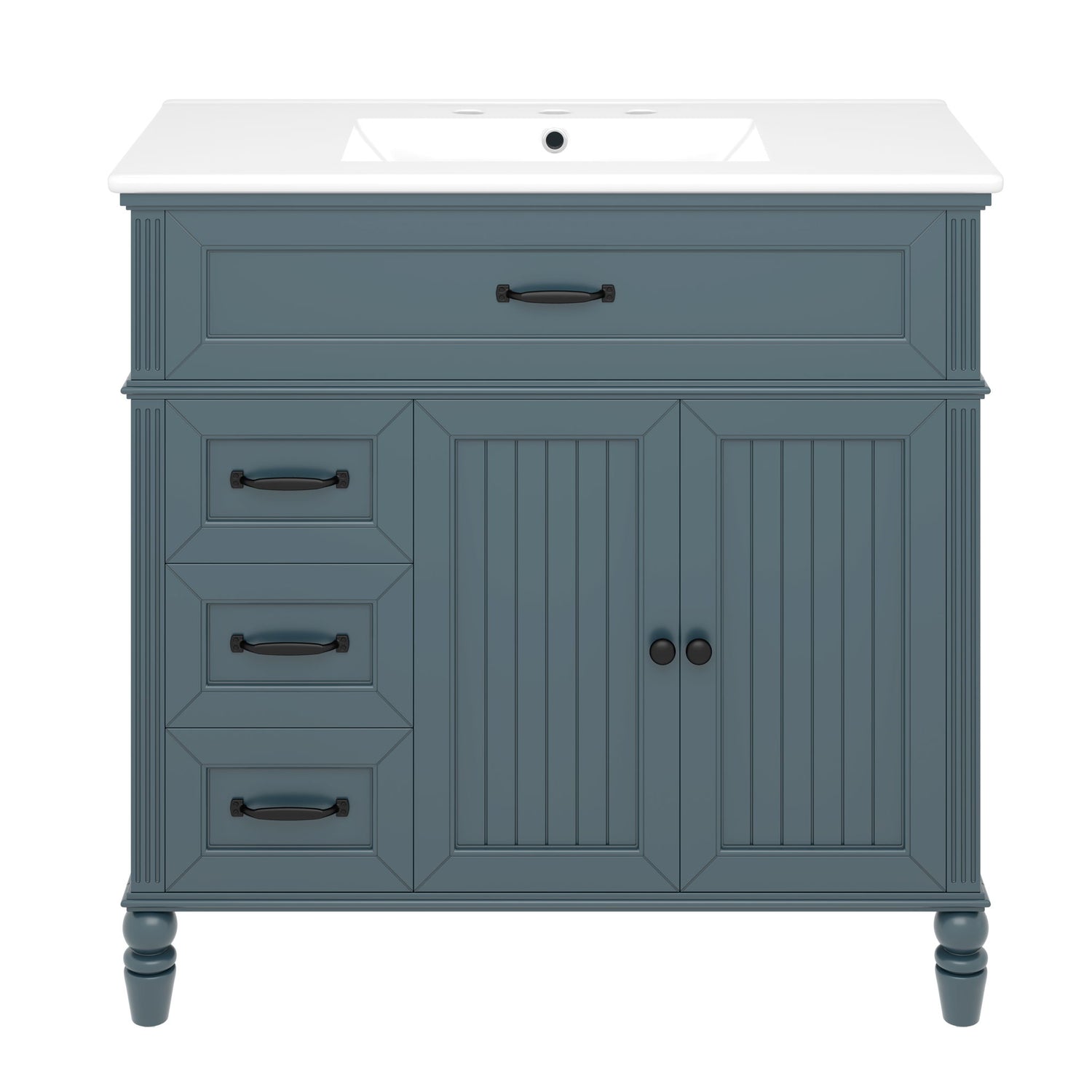 Bathroom Vanity With Sink, Freestanding Cabinet &amp; Drawers