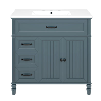 Bathroom Vanity With Sink, Freestanding Cabinet &amp; Drawers