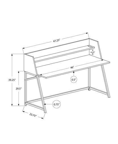 Computer Desk For Home Office Laptop, Storage Shelves, Contemporary &amp; Modern