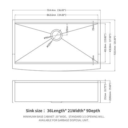 Classic Ceramic Farmhouse Sink Workstation Single Bowl With Durable Finish
