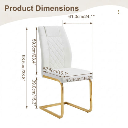 High Back Dining Chairs For Dining &amp; Kitchen Room (Set of 4) - Golden / White