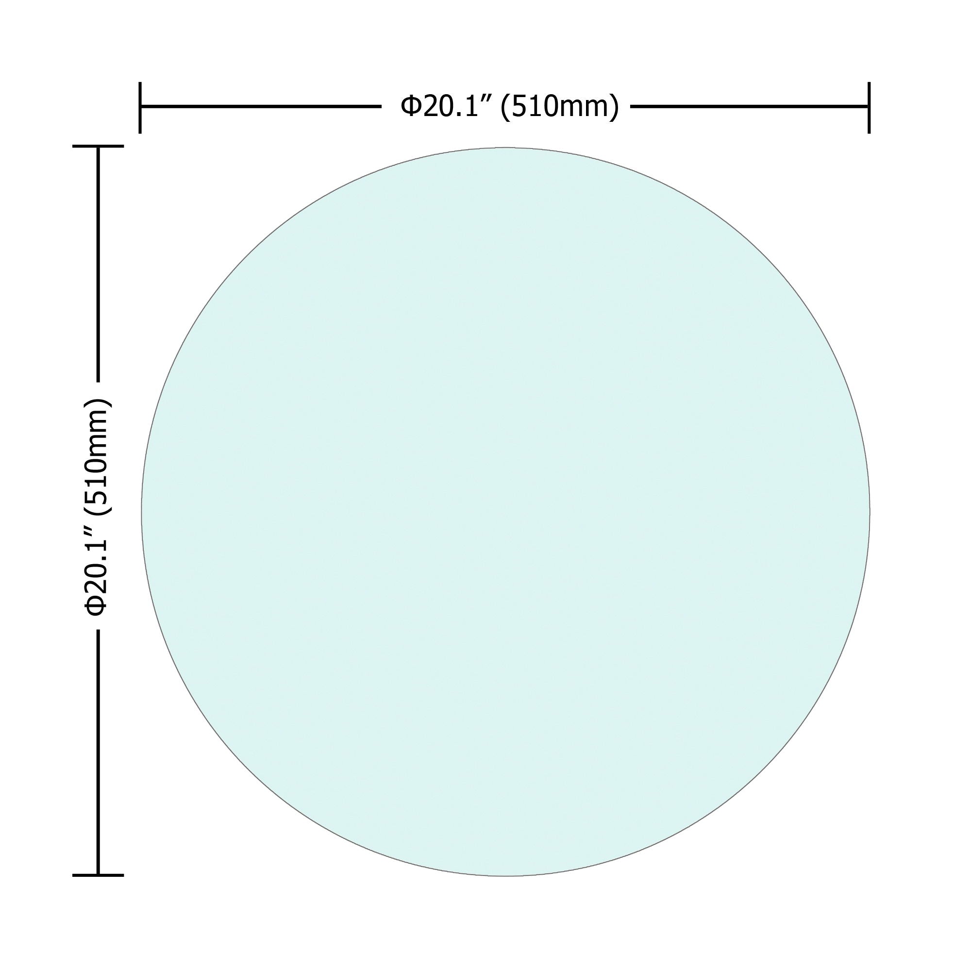 20&quot; Round Tempered Glass Table Top Clear Glass 1 / 4&quot; Thick Round Polished Edge - Transparent