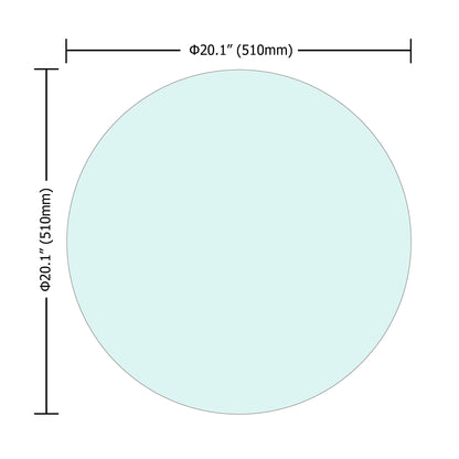 20&quot; Round Tempered Glass Table Top Clear Glass 1 / 4&quot; Thick Round Polished Edge - Transparent