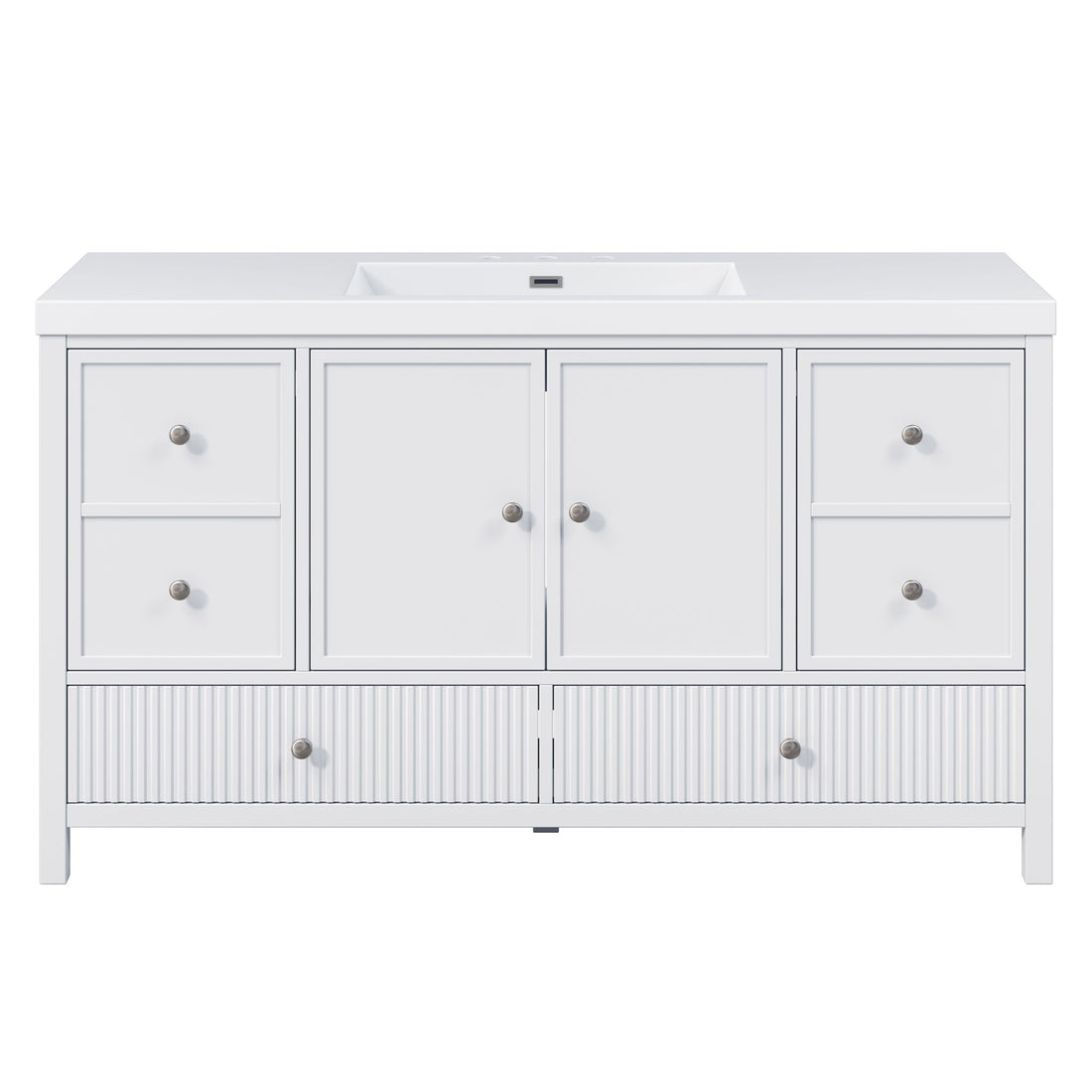 Bathroom Vanity With Separate Sink, Soft Close Doors And 4 Drawers