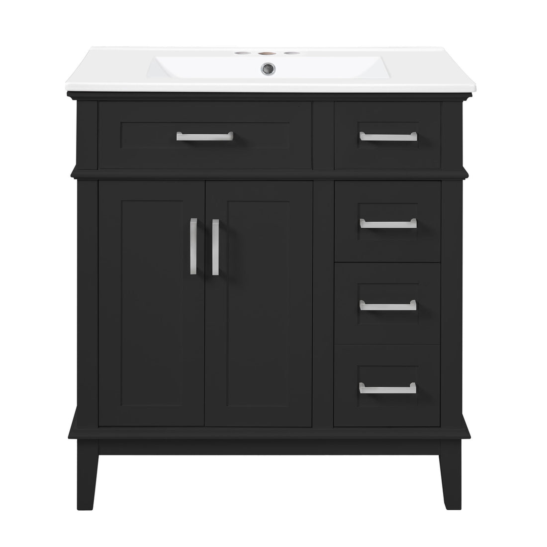 Modern Bathroom Vanity With Sink, Storage Cabinet, Soft Close Doors, Deep &amp; Standard Drawers