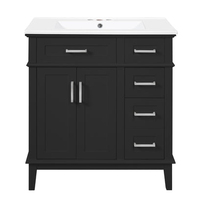 Modern Bathroom Vanity With Sink, Storage Cabinet, Soft Close Doors, Deep &amp; Standard Drawers