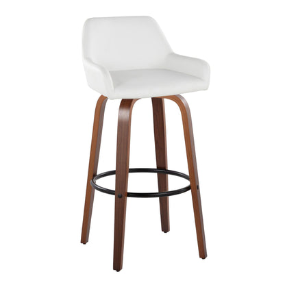 Daniella - Contemporary Fixed Height, Barstool &amp; Swivel And Round Footrest (Set of 2)