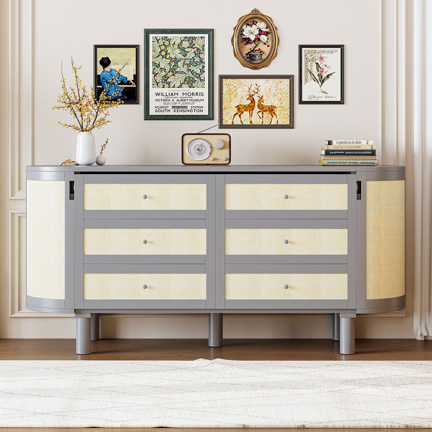 Murphy Bed With Hidden Storage &amp; Modern Woven Design