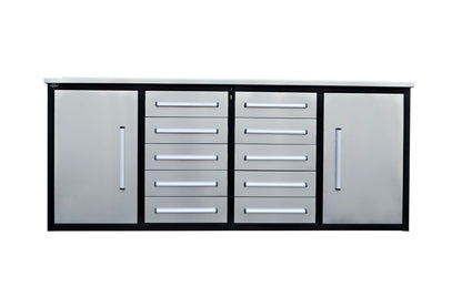 Storage Cabinets With Workbench (With 10 Drawers And 2 Cabinets)