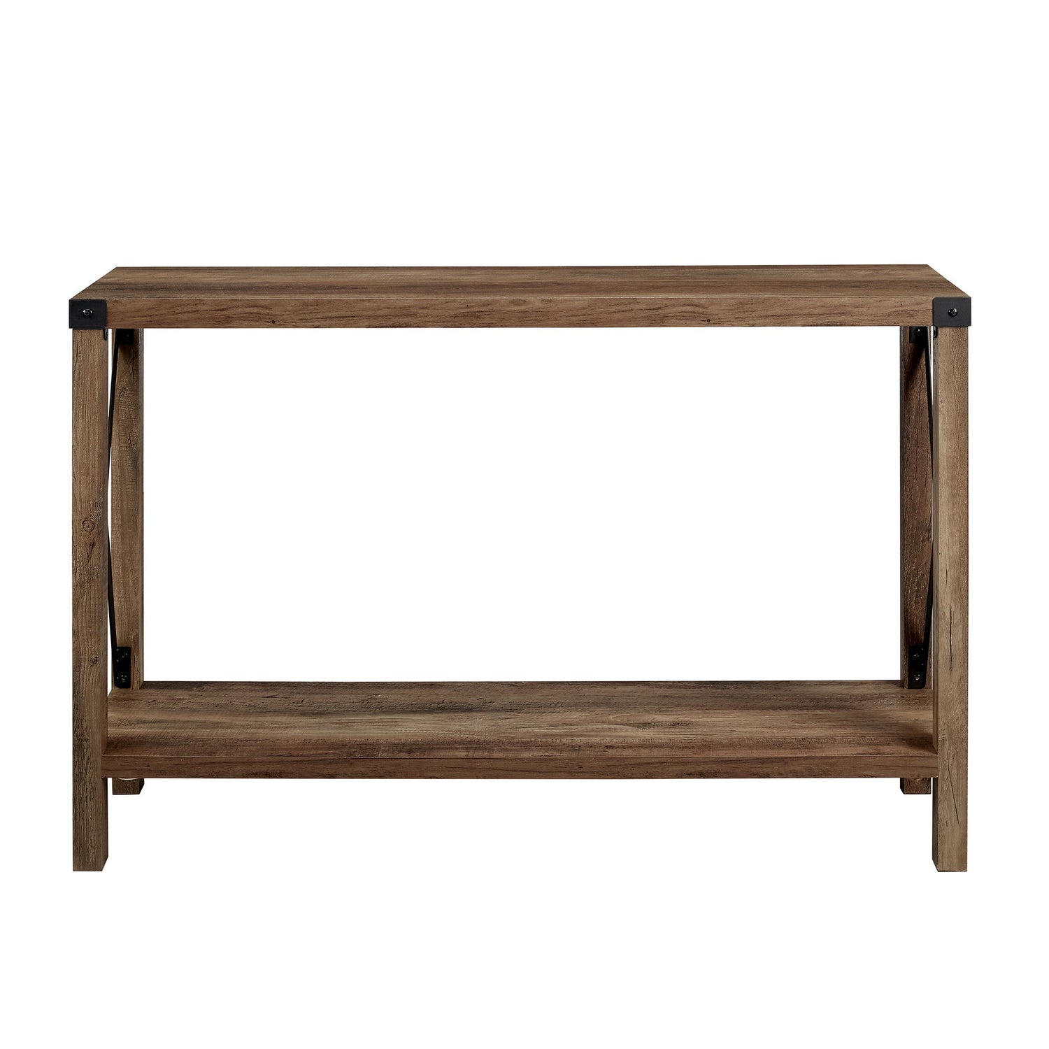 Farmhouse Metal X Table With Lower Shelf