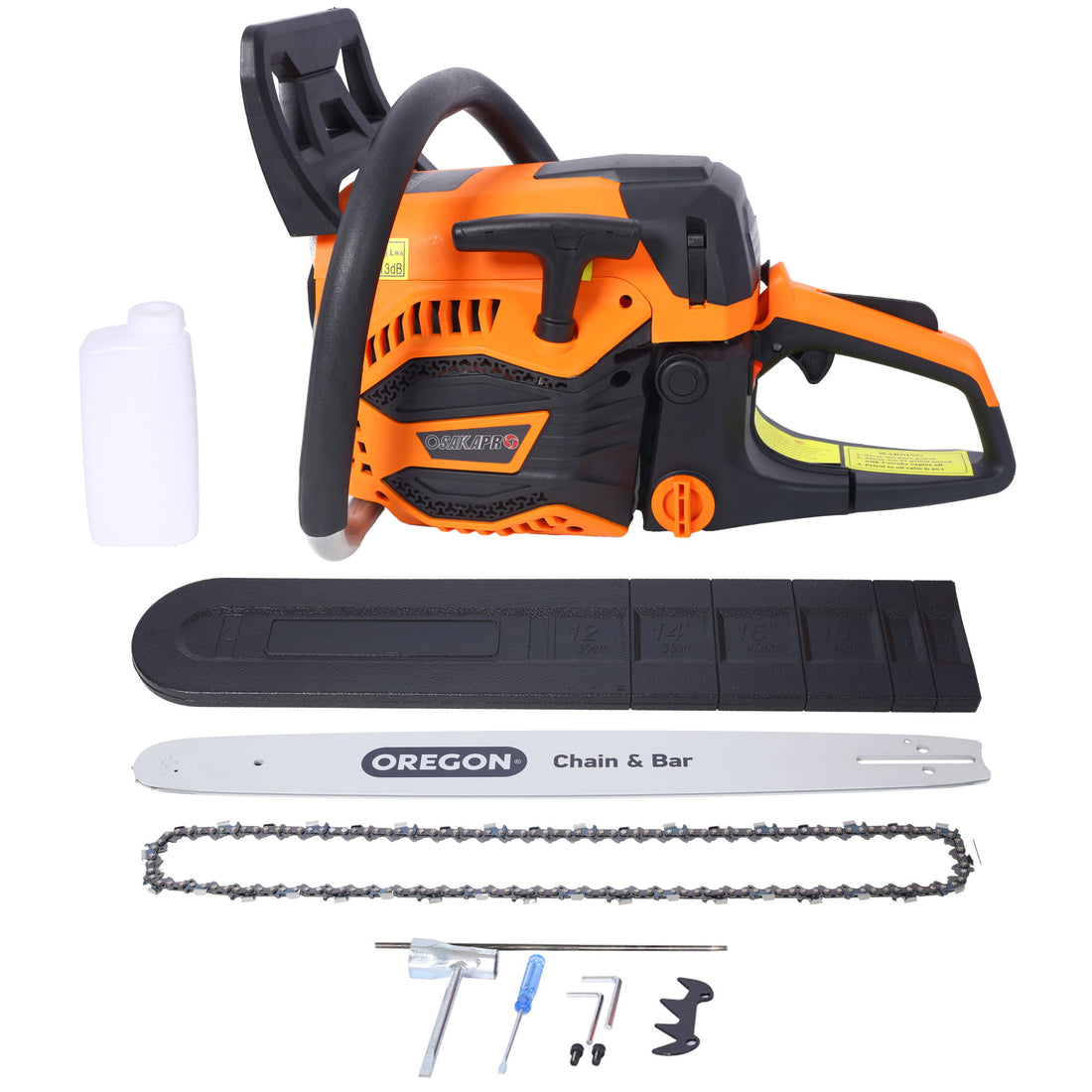 62Cc Gas Powered Chainsaw With 20&quot; Oregon Chain &amp; Bar 2 Cycle Petrol Handheld Cordless Design Epa Compliant - Orange