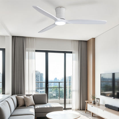 52" Ceiling Fan With Light, Dimmable DC Reversible Motor, 3 Blades