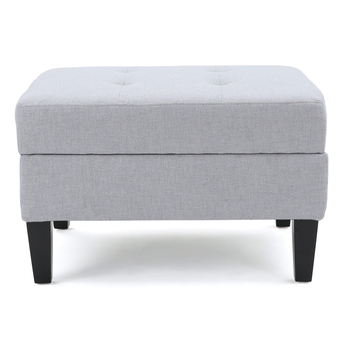 Ottoman With Birch Wood Legs And Cushioned Top For Comfort