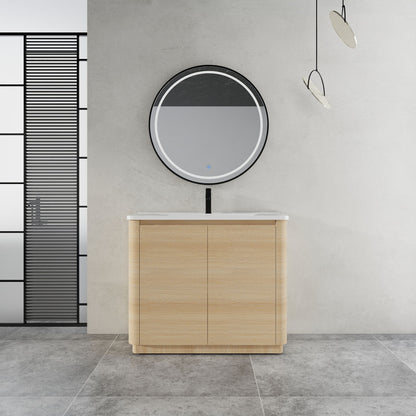 Freestanding Bathroom Vanity With Sink &amp; 2 Soft Close Doors
