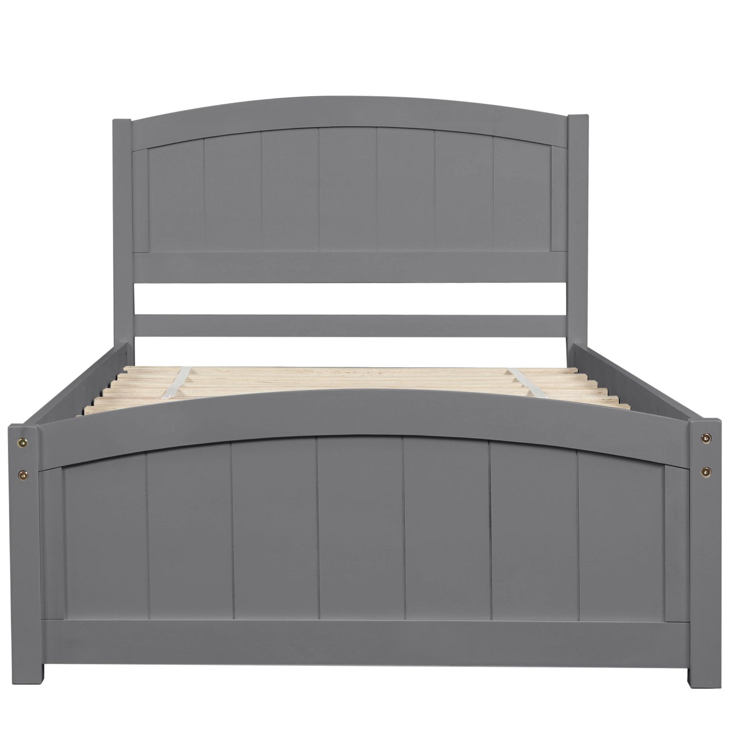 Platform Bed &amp; Headboard, Footboard And Wood Slat Support