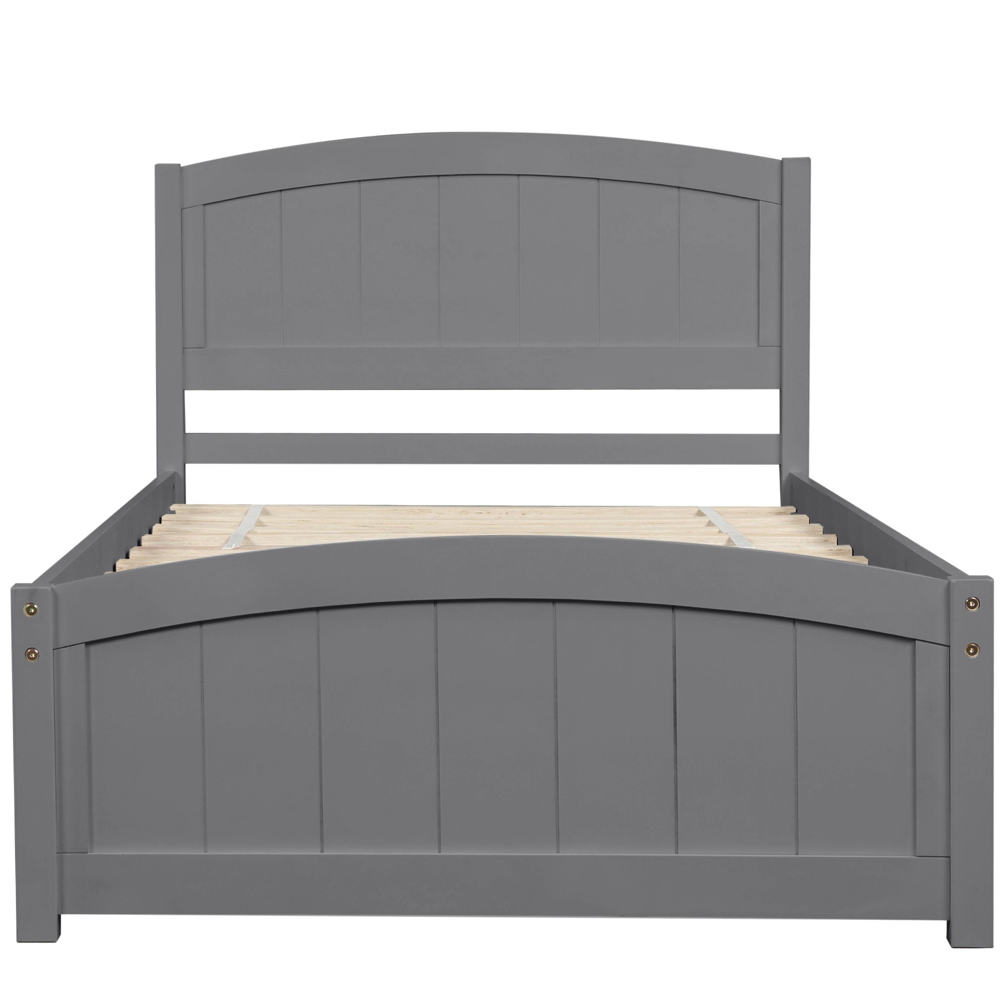 Platform Bed &amp; Headboard, Footboard And Wood Slat Support