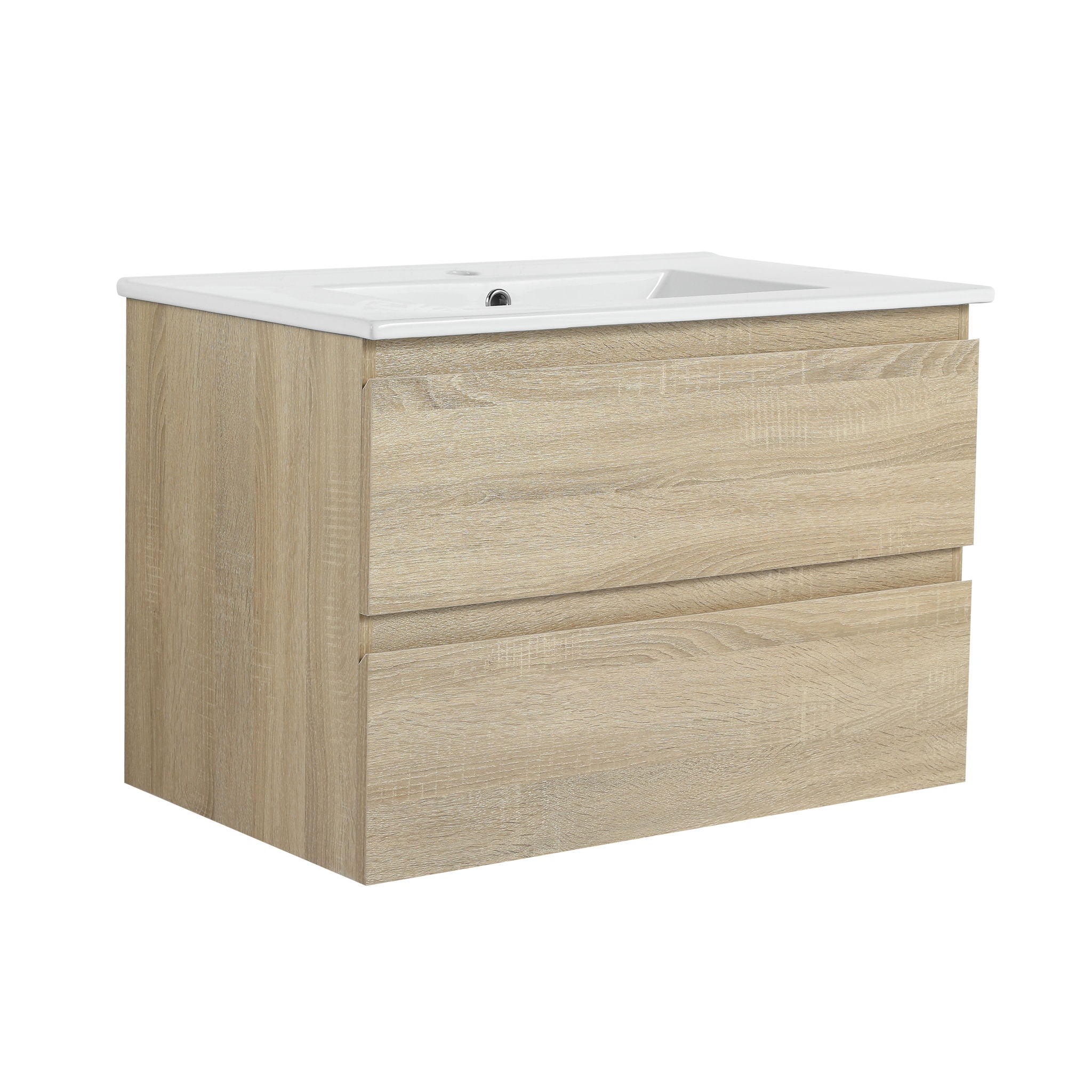 Wall Mounted Bathroom Vanity &amp; Sink, 2 Soft Close Drawers