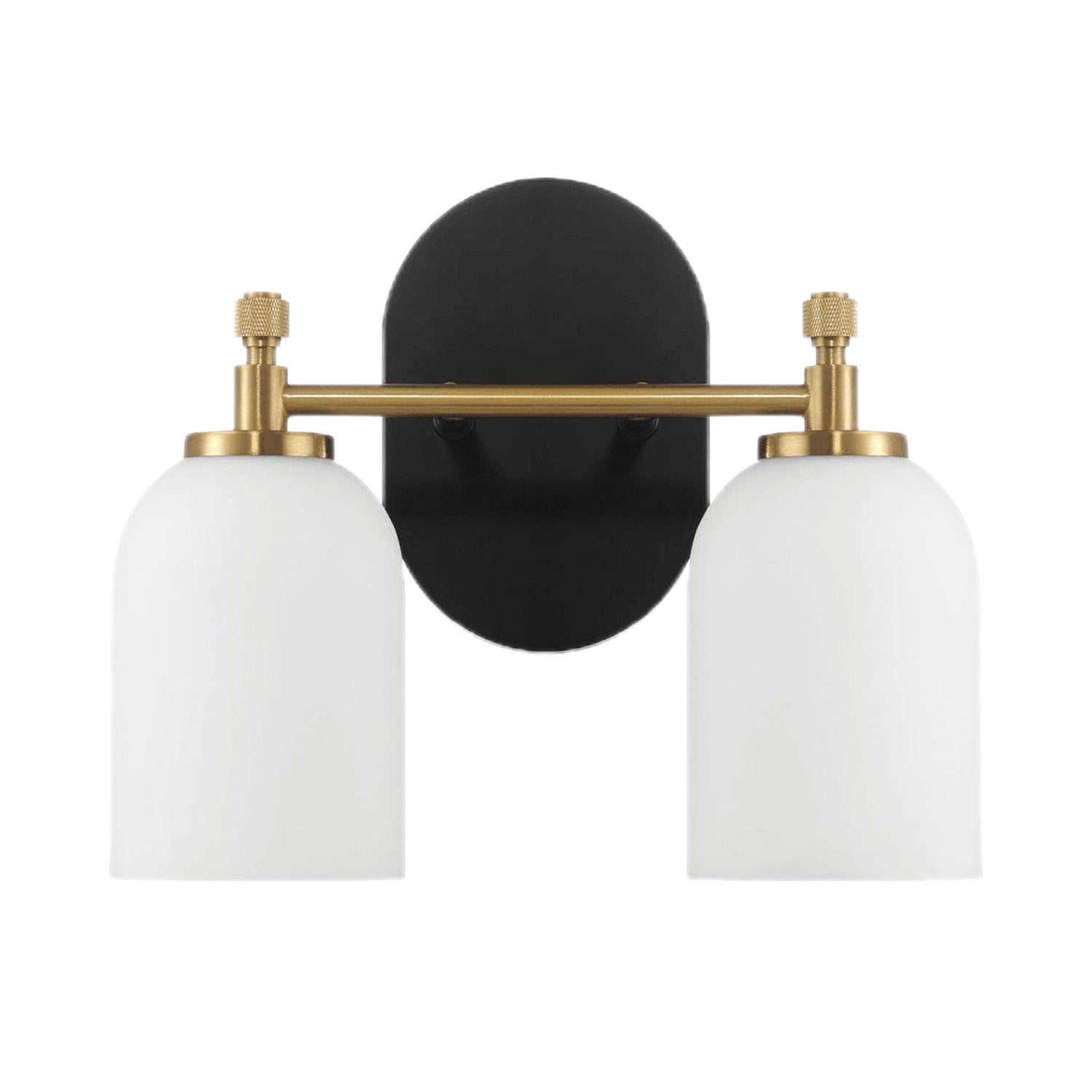 Vortex - 2 Lights Vanity In Traditional Style For Over Bathroom Mirror Wall Sconce - Black / Gold / White