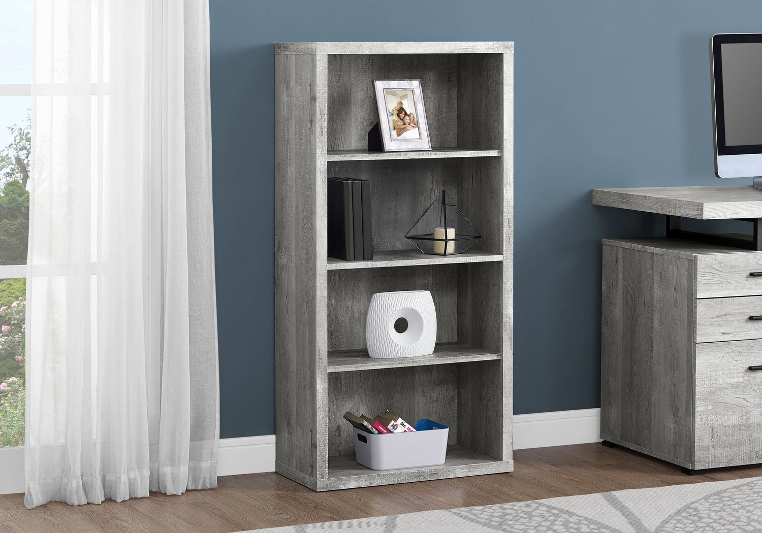 5 Tier For Office Bookshelf, Bookcase, Etagere, Contemporary &amp; Modern