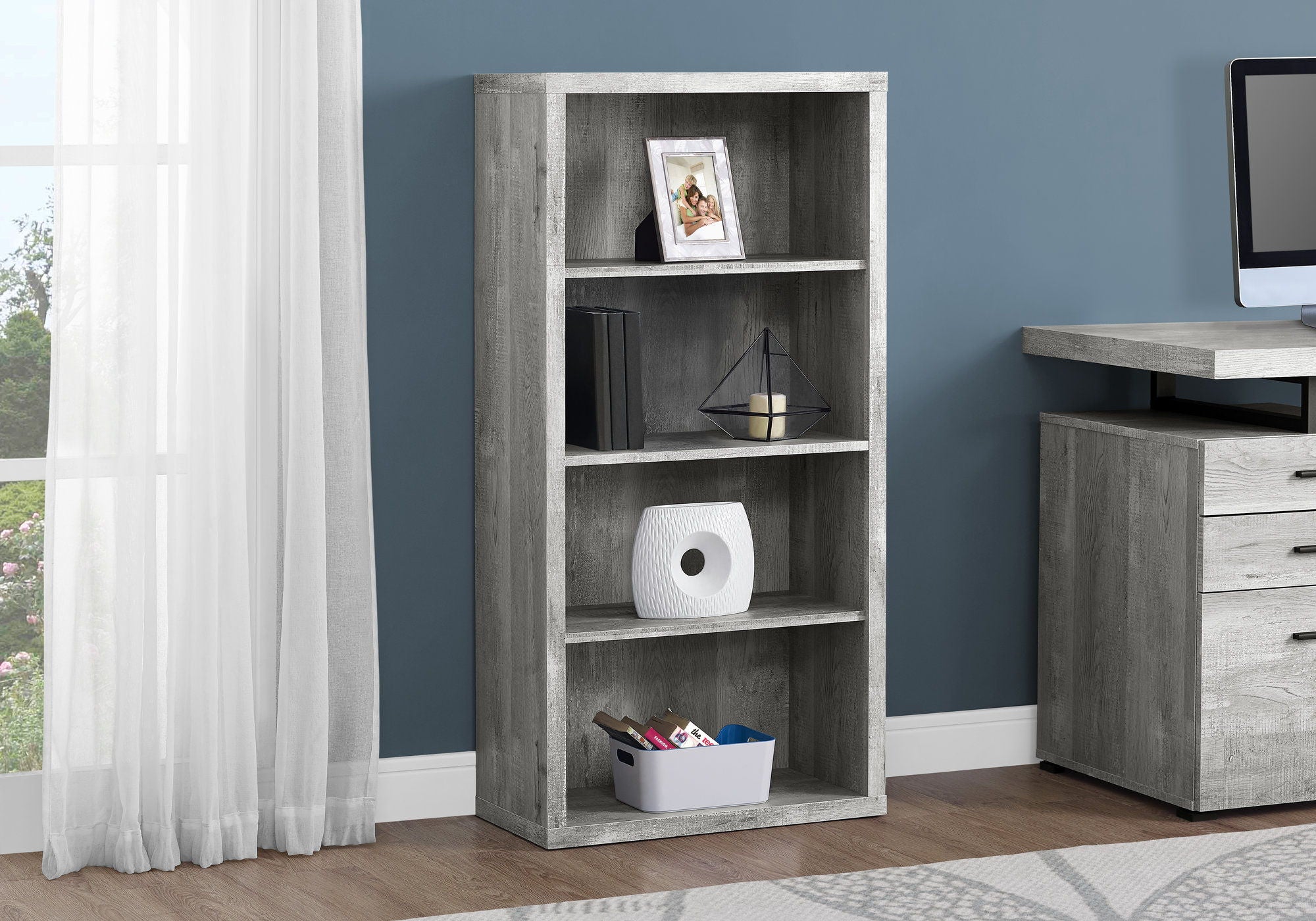 5 Tier For Office Bookshelf, Bookcase, Etagere, Contemporary &amp; Modern