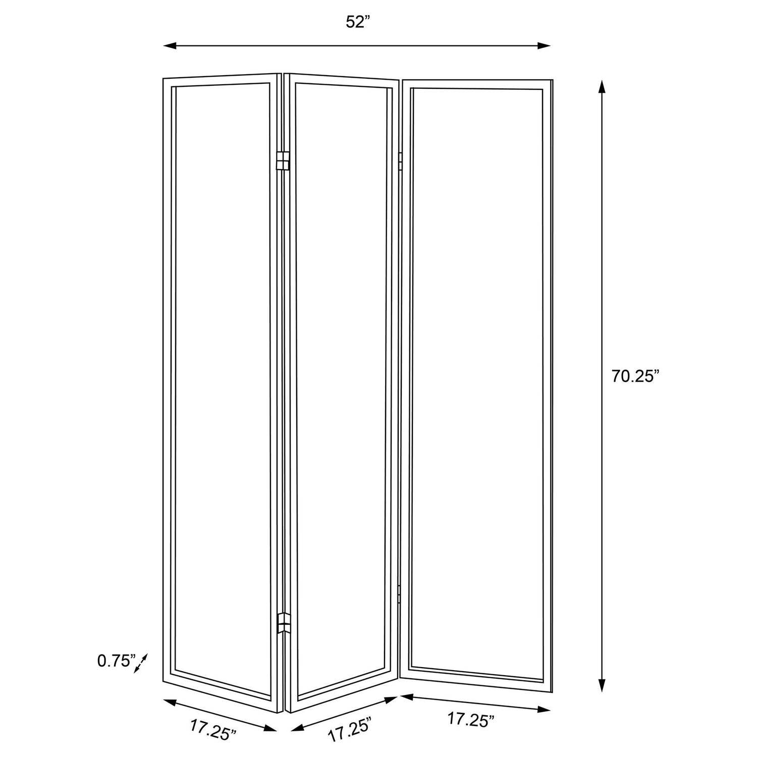 3 Panel Folding Screen - Beige