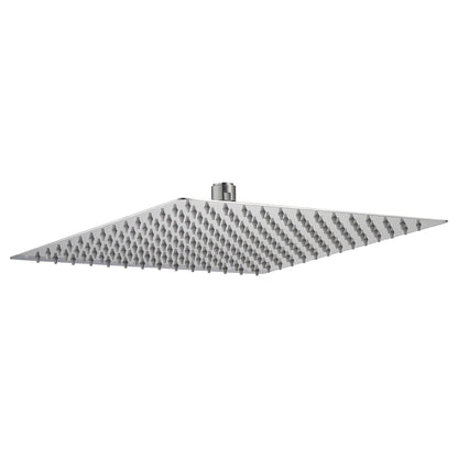 16" Square Rainfall Shower Head Fixed Wall Mount With Full Body Coverage &amp; Self Cleaning Silicone Nozzles