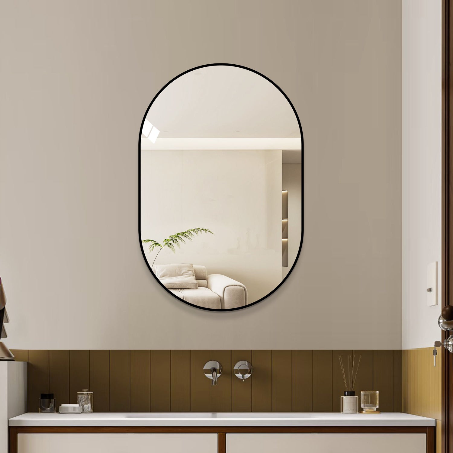 Modern Framed Bathroom Vanity Mirror