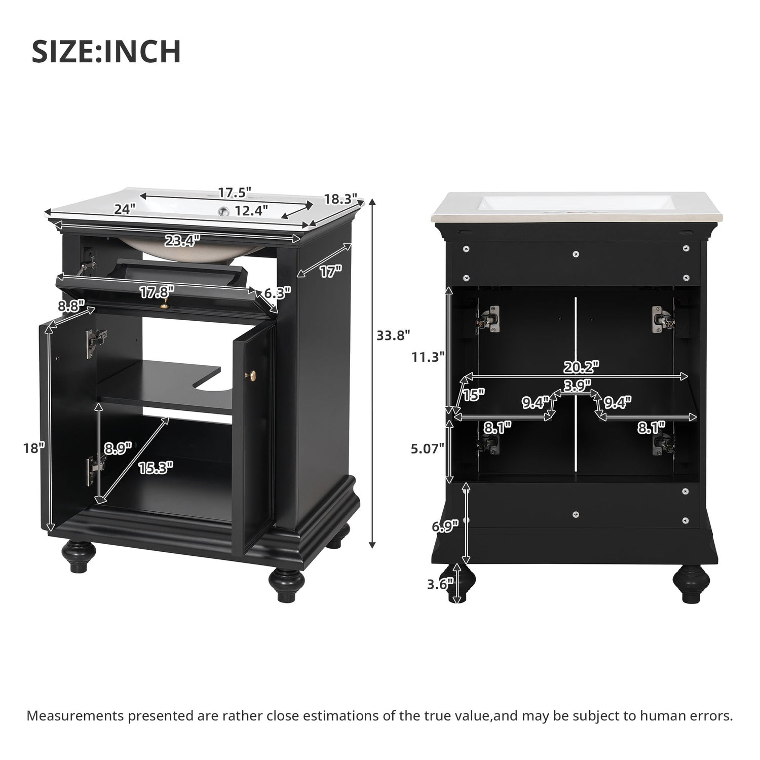 Modern Bathroom Vanity With Tip-Out Drawer And Soft-Close Hinges