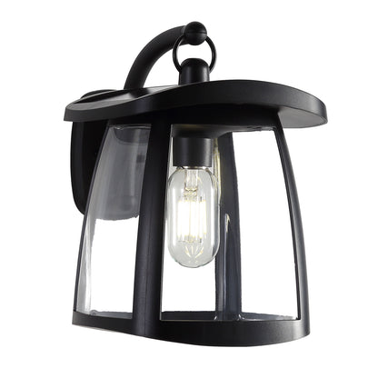 Waterproof Solar Wall Lanterns With 2 Solar Panels, 4 Lighting Modes, Outdoor Hanging Lights - Black