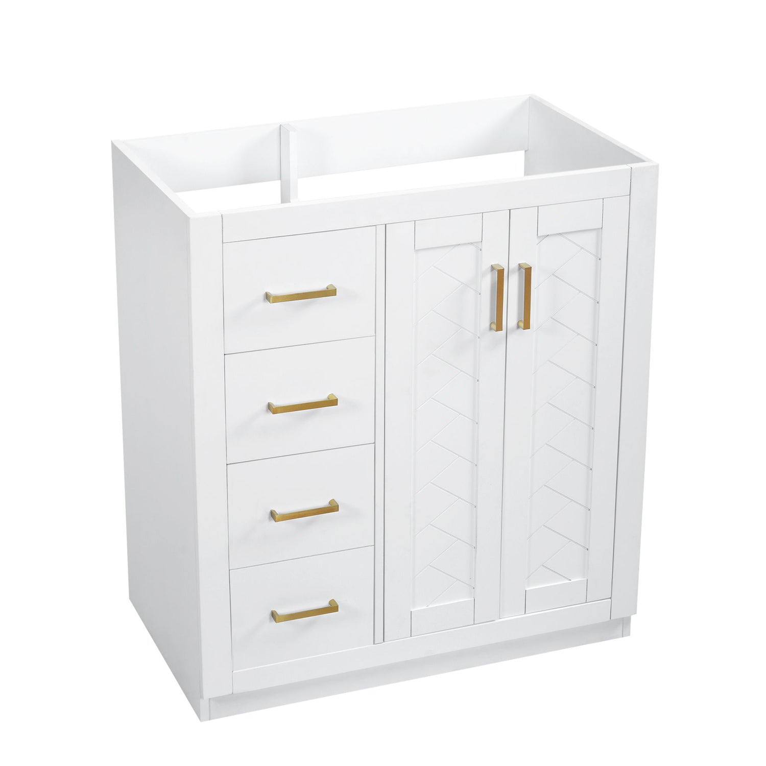 Retro Style Bathroom Vanity With 3 Drawers &amp; Soft-Closing Doors