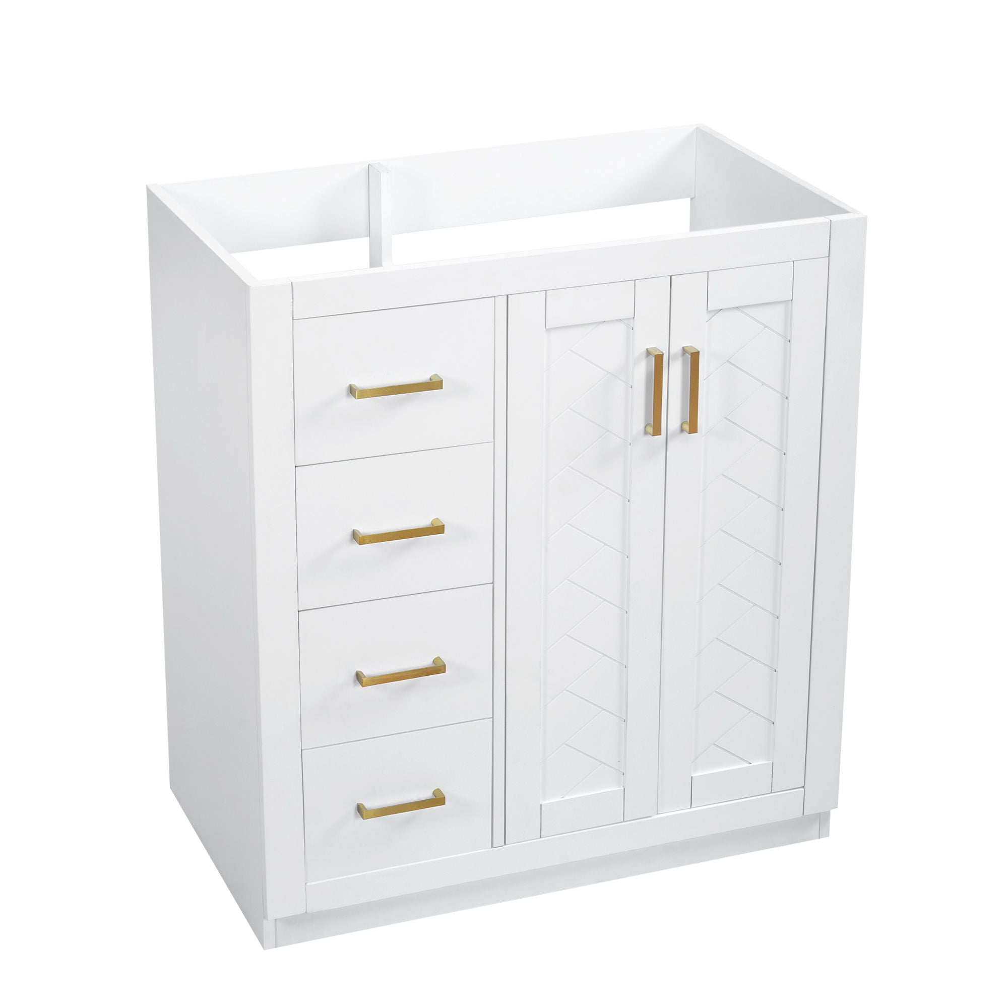 Retro Style Bathroom Vanity With 3 Drawers &amp; Soft-Closing Doors