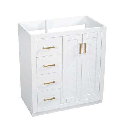 Retro Style Bathroom Vanity With 3 Drawers &amp; Soft-Closing Doors