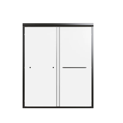 Semi-Frameless Double Sliding Shower Door, Bypass Shower Door, 1 / 4&quot; (6Mm) Thick SGCC Tempered Glass Door