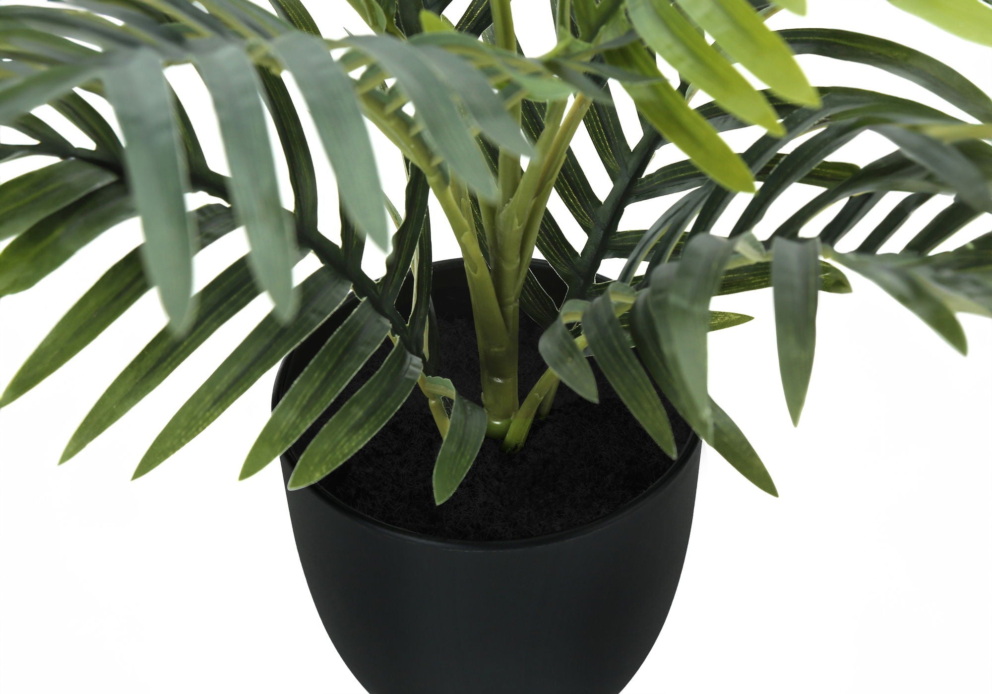 20&quot; Tall, Artificial Plant, Palm, Indoor, Faux, Fake, Table, Greenery, Potted, Real Touch, Decorative - Green / Black