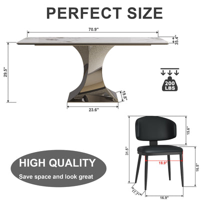 Modern Rectangular Dining Table For 6 With Chairs