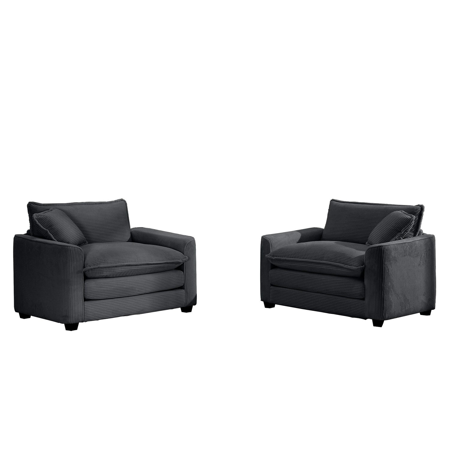 Modern Classic Corduroy Fabric Single Chair Deep Seat Sofa With Pillow