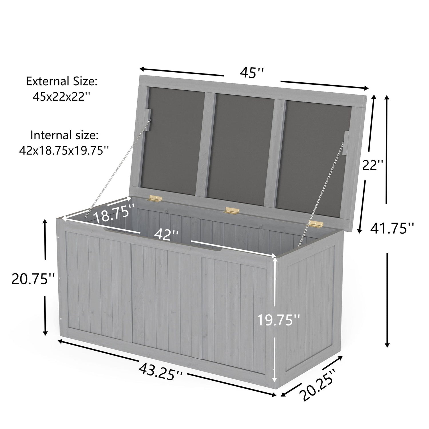 Outdoor Deck Box, Storage With Seat &amp; Table Top