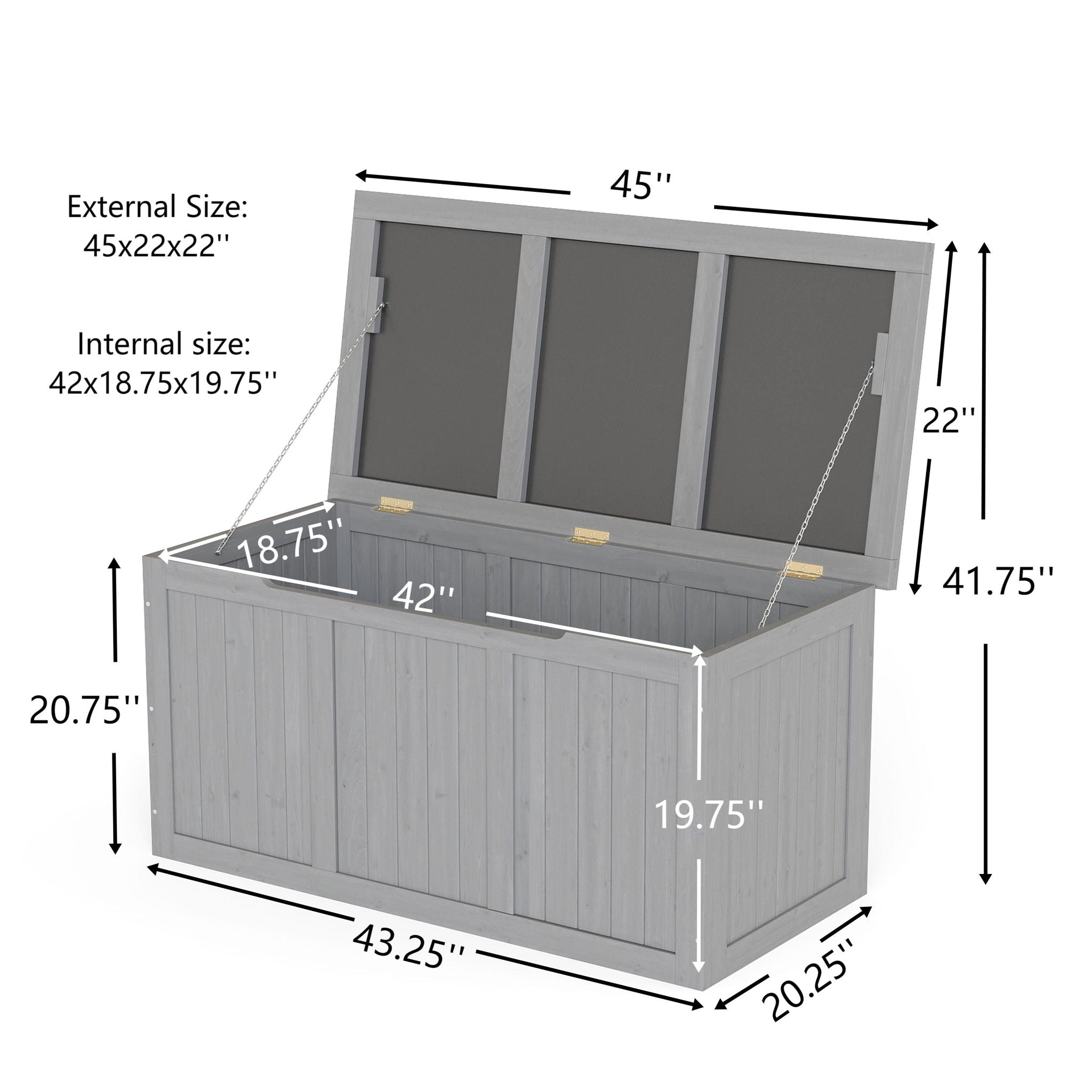 Outdoor Deck Box, Storage With Seat &amp; Table Top