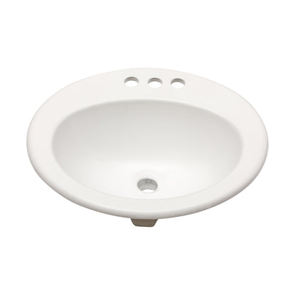 20 X 18&quot; Modern Ceramic Oval Undermount Bathroom Sink With 3 Faucet Holes - White