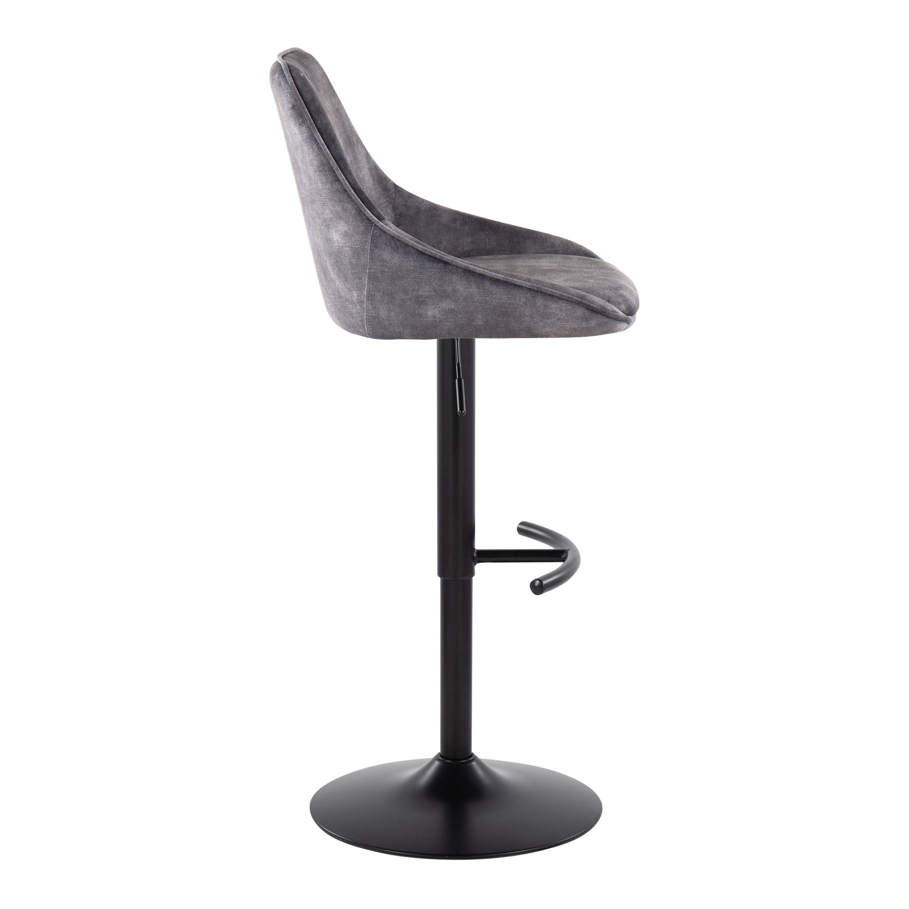 Diana - Contemporary Adjustable Barstool &amp; Swivel With Rounded T Footrest (Set of 2)
