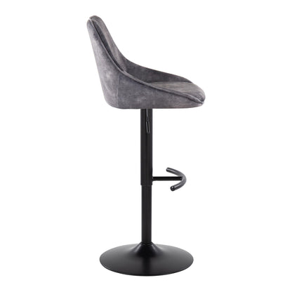Diana - Contemporary Adjustable Barstool &amp; Swivel With Rounded T Footrest (Set of 2)