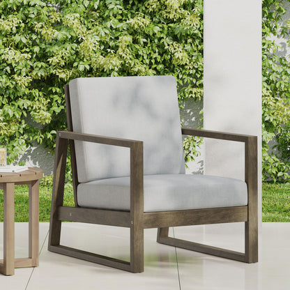 Nexusia - Outdoor Acacia Wood Club Chair With Slat Design