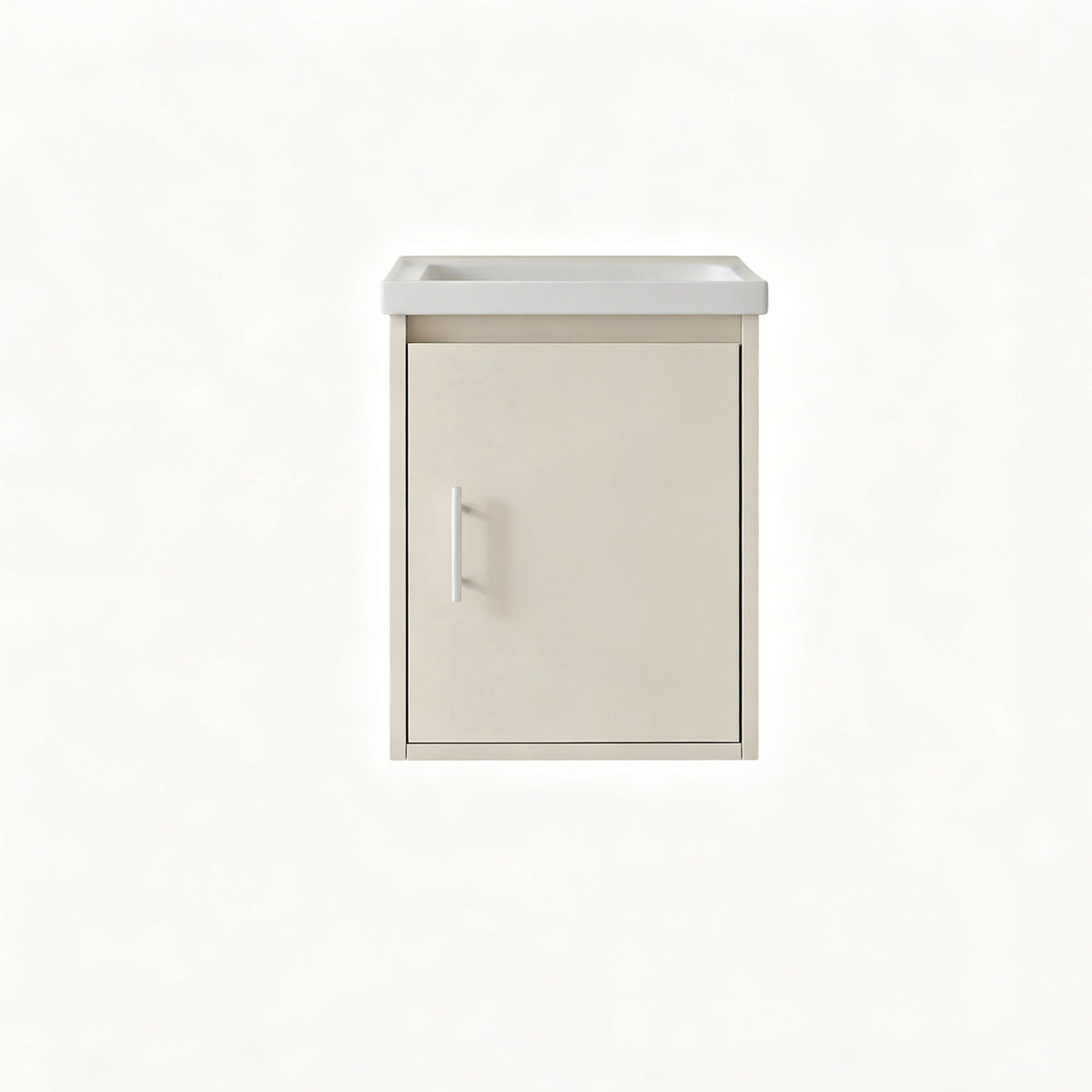 16" Floating Bathroom Vanity Combo, Wall Mounted Cabinet With Sink &amp; Soft Close Doors For Small Bathrooms - Khaki