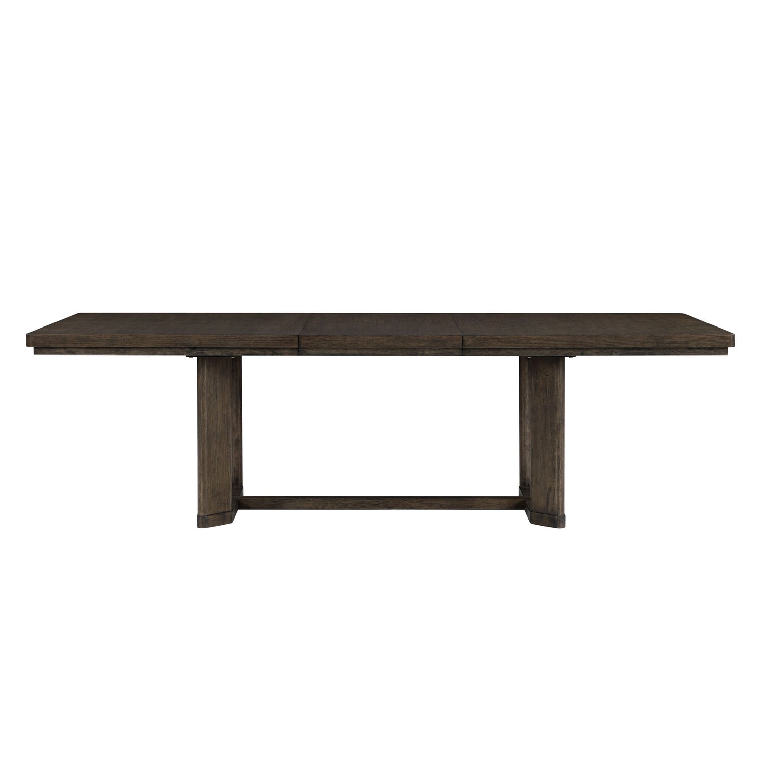 Trestle Dining Table With Leaf - Dark Oak