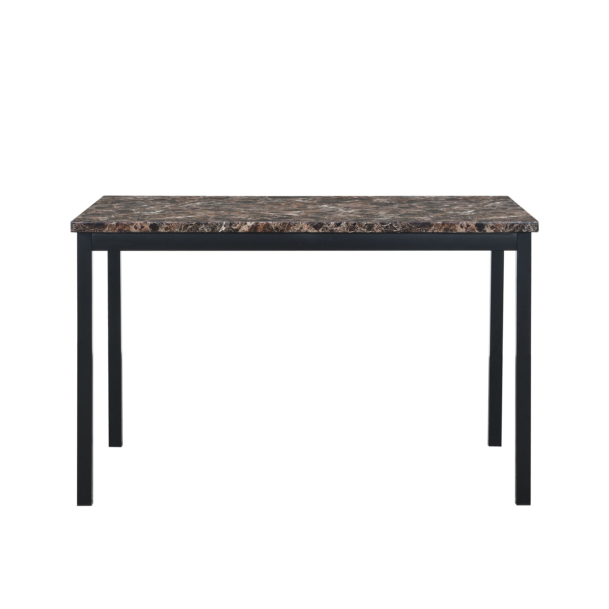 5 Piece Dinning Set With Faux Marble Top, Table &amp; 4 Chairs - Black