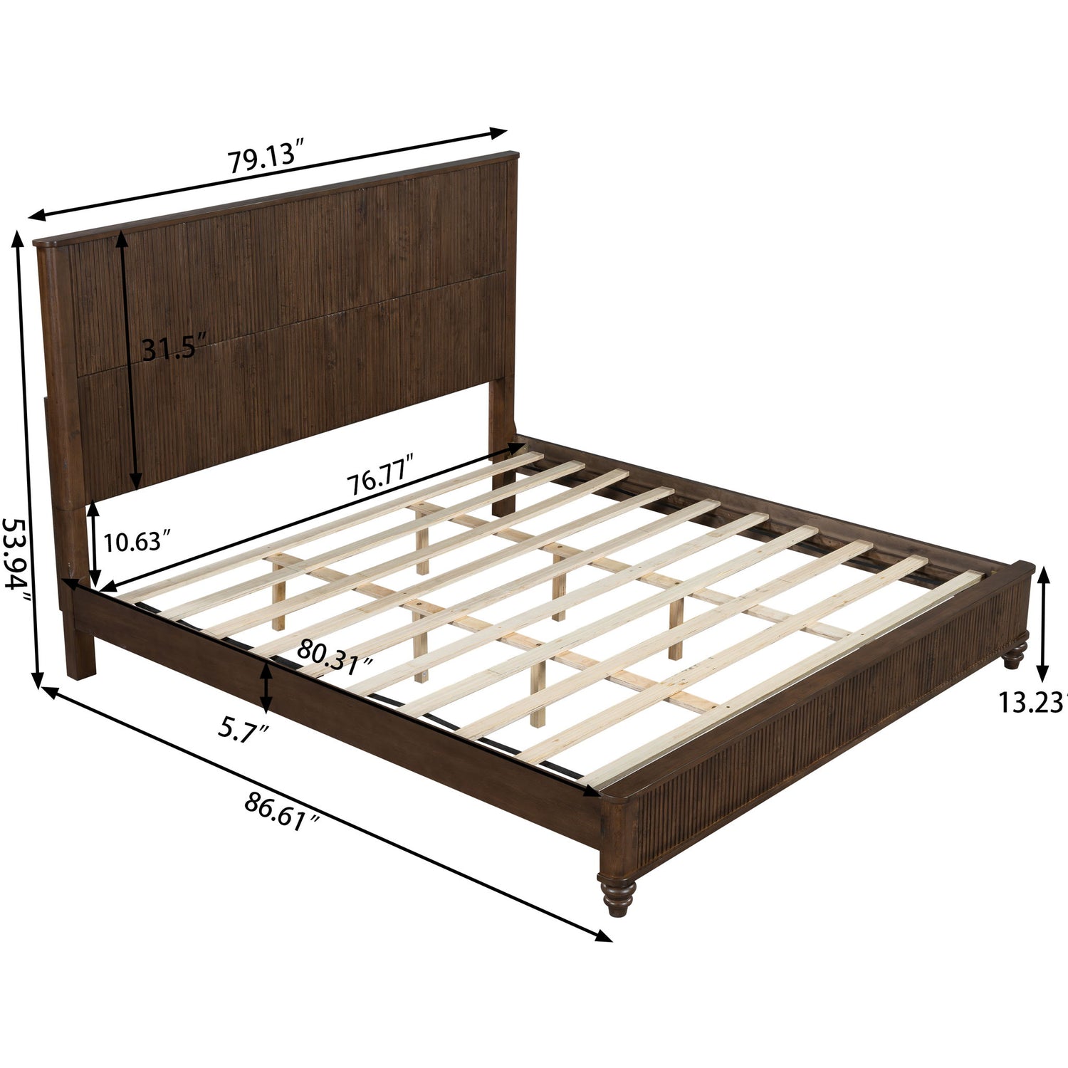 Platform Bed Frame &amp; Tall Headboard