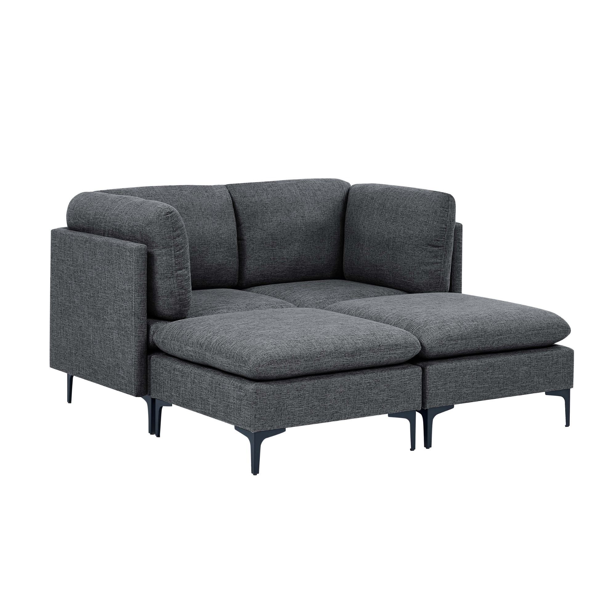 Upholstered Modular Sectional &amp; Tall Legs