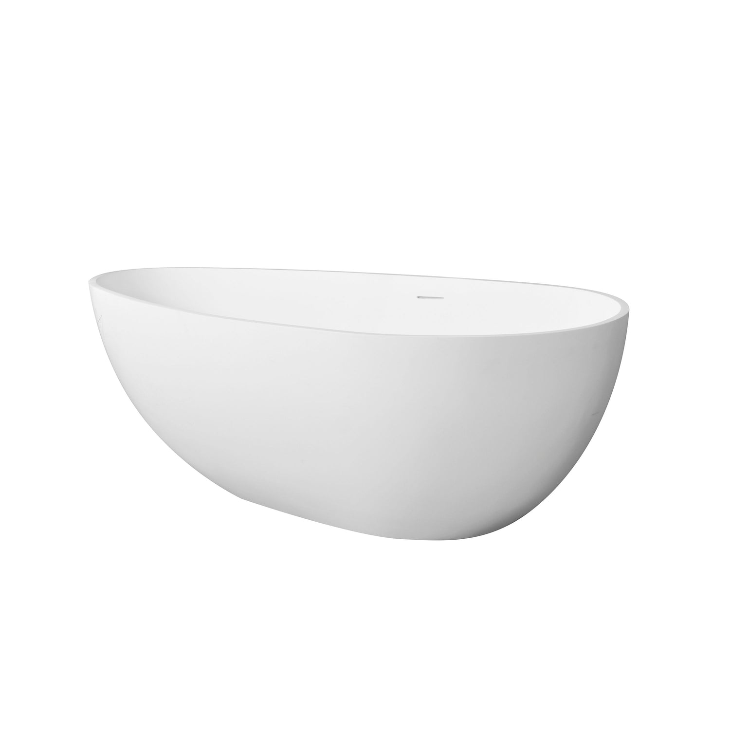 66.9&quot; x 34&quot; x 21.7&quot; Freestanding Solid Surface Soaking Bathtub For Bathroom - Matte White