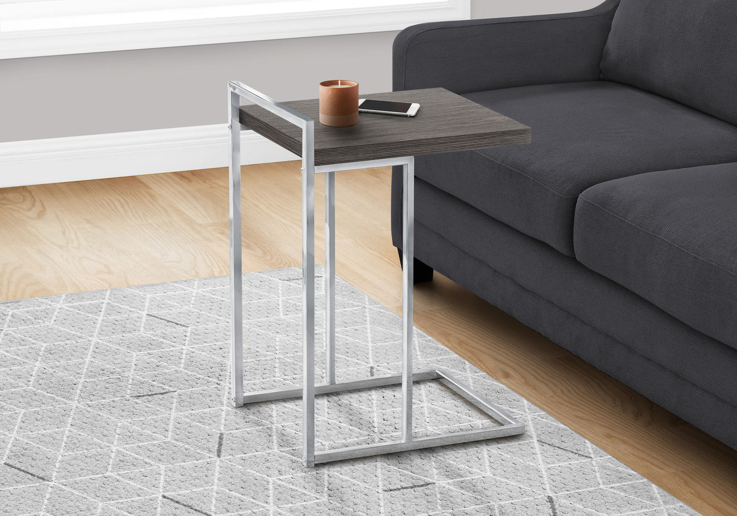 Accent Table, C - Shaped, Contemporary &amp; Modern