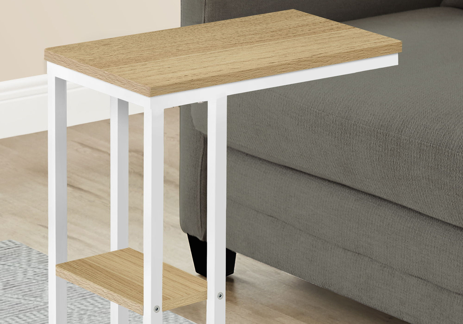 Accent Table, C - Shaped, Marble Look Contemporary &amp; Modern Convenient Design